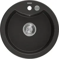 Mexen Diego évier 1 bac en granit 488x480 mm, noir / or métallisé (6512481000-75)