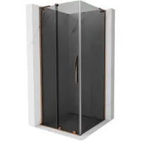 Mexen Velar L Cabine de douche Porte coulissante 100 x 100 cm, Graphite, Or rose - 871-100-100-43-60