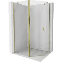 Mexen Mist cabine de douche pentagonale asymétrique à charnière 100 x 90 cm, transparent, doré - 8A8-100-090-50-00