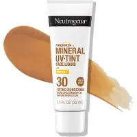 Neutrogena Purerescreen + Scred de teint pour le visage avec un cran solaire minral large spectre SPF 30 avec de l'oxyde de zinc et de la vi