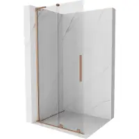 Mexen Velar L cloison de douche coulissante Walk-in 100 x 200 cm, transparent 8 mm, cuivre brossé - 871-100-003-03-65