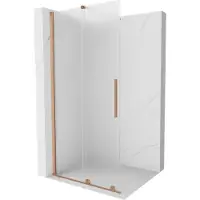 Mexen Velar paroi de douche coulissante à l'italienne 110 x 200 cm, verre au lait 8 mm, cuivre brossé - 871-110-000-33-65