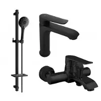 Mexen Pecos DQ40 Mélangeur lavabo et baignoire avec accessoires, noir (72703DQ40-70)