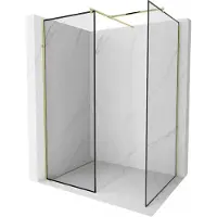Mexen Kioto Paroi de douche à l'italienne 100 x 80 cm, motif noir, or - 800-100-202-50-70-080
