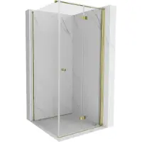 Mexen Mist-F T cabine de douche pliante droite 80 x 80 cm, transparent, or - 8A6T-080-080-50-00-P