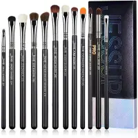 Jessup Ensemble de 12 pinceaux pour fard à paupières, pinceaux de maquillage pour les yeux, pinceaux professionnels de qualité supérieure pour es