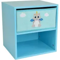 Fun House Table de Nuit LEON LE DRAGON - Fun House, Bleue 36 x 33 x 30 cm