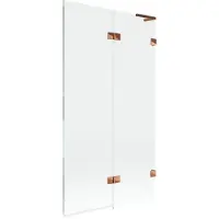 Mexen Lunar L Cabine de douche 2 panneaux droit 100 x 150 cm, transparent, or rose - 897L-100-100-60-00-P