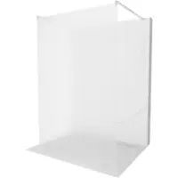 Mexen Kioto paroi de douche 140 x 200 cm, verre au lait 8 mm, inox brossé - 800-140-002-97-30