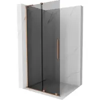 Mexen Velar L paroi de douche coulissante Walk-in 110 x 200 cm, graphite 8 mm, cuivre brossé - 871-110-003-43-65