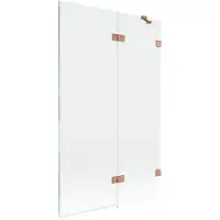 Mexen Lunar Paroi de douche à 2 volets, droite 110 x 150 cm, transparent, cuivre brossé - 897-110-100-65-00-P