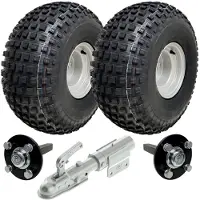 Parnells 22x11,00-8 Kit de remorque quad quad à crans 22x11,00-8 Roues Essieux Attelage pivotant Charge maximale 310 kg