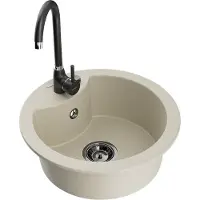 Mexen Diego 1 bac en granit avec mitigeur Telma, Beige - 6512-69-670200-70