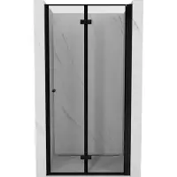 Mexen Mist-F Porte de douche battante droite 120 cm, cadre noir, noir - 8A6-120-000-70-70-P