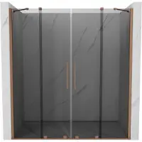 Mexen Velar Duo Porte de douche 200 cm Graphite/Cuivre Brosse.