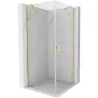 Mexen Mist H Duo cabine de douche battante 120 x 120 cm, transparent, or brossé - 8A5-120L-120P-55-00