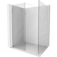 Mexen Kioto Paroi de douche à l'italienne 125 x 100 cm, transparent, blanc - 800-125-202-20-00-100