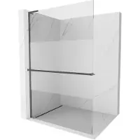 Mexen Kioto+ L paroi de douche avec étagère Walk-in 70 x 200 cm, transparent/opaque, gris gun brossé - 800-070-123-66-35