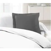 You do it Lot De 2 Taies D'oreillers 100% Coton 63x63 Cm - Gris Foncé