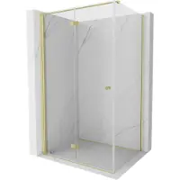 Mexen Mist-F T cabine de douche pliante gauche 100 x 70 cm, transparent, or brossé - 8A6T-100-070-55-00-L