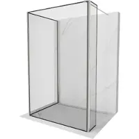 Mexen Kioto Mur de douche à l'italienne 120 x 90 x 30 cm, motif noir, nickel brossé - 800-120-090-221-97-70-030