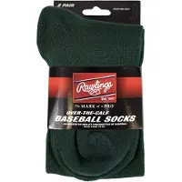 Rawlings Lot de 2 paires de chaussettes de baseball (petites, vert foncé)