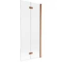 Mexen Mist Paroi de douche à 2 panneaux, droite 80 x 150 cm, transparent, cuivre brossé - 8A9-080-002-65-00-P