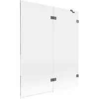 Mexen Lunar Paroi pliante pour baignoire à 2 volets, droite 140 x 150 cm, transparent, Gun Metal - 897-140-100-95-00-P