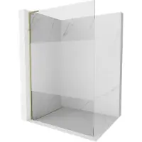 Mexen Kioto L paroi de douche à l'italienne 80 x 200 cm, transparent/lait, or - 800-080-103-50-35