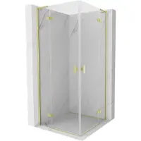 Mexen Mist-H L Duo cabine de douche battante 120 x 120 cm, transparent, or brossé - 8A5L-120L-120P-55-00