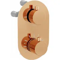 Mexen Kai mitigeur thermostatique douche/baignoire 3 sorties, or rose (77602-60)