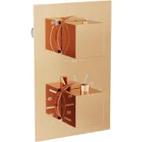 Mexen Cube mitigeur thermostatique bain-douche 2 sorties or rose (77502-60)
