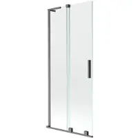 Mexen Velar L Paroi pliante pour baignoire à 2 volets, 80 x 150 cm, transparente, brossée en gris canon - 896-080-003-01-66