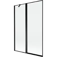 Mexen Mist Paroi de douche à 2 panneaux, gauche 120 x 150 cm, cadre noir, noir - 8A9-120-011-70-70-L
