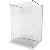 Mexen Kioto paroi de douche à poser 130 x 200 cm, transparent/opaque 8 mm, gris canon brossé - 800-130-002-66-35