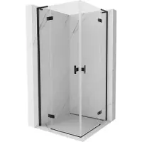 Mexen Mist-H L Duo cabine de douche à charnière 70 x 70 cm, transparent, noir - 8A5L-070L-070P-70-00