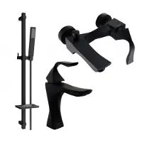 Mexen Estrella DQ02 Mélangeur lavabo et baignoire avec accessoires, noir (72303DQ02-70)