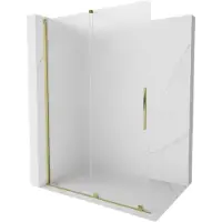 Mexen Velar Paroi de douche coulissante à l'italienne 150 x 200 cm, verre dépoli 8 mm, or - 871-150-000-33-50
