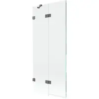 Mexen Lunar Paroi de douche à 2 panneaux, gauche 80 x 150 cm, transparent, Gun Metal - 897-080-100-95-00-L