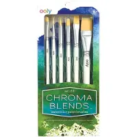 Ooly Chroma Lot de 6 pinceaux de tailles assorties, pinceaux de niveau dbutant intermdiaire pour enfants et enfants, fournitures de rentre s