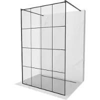 Mexen Kioto paroi de douche à poser 150 x 200 cm, noir motif 8 mm, noir - 800-150-002-70-77