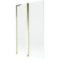 Mexen Mist L Pare-bain en 2 parties 110 x 150 cm, transparent, doré - 8A9L-110-011-50-00