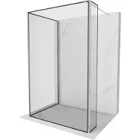 Mexen Kioto Duschwand Walk-in 140 x 80 x 30 cm, schwarzes Muster, Chrom - 800-140-080-221-01-70-030
