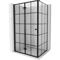 Mexen Mist-F T cabine de douche pliante gauche 75 x 95 cm, grille noire, noir - 8A6T-075-095-70-77-L