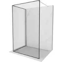 Mexen Kioto Mur de douche à l'italienne 90 x 90 cm, motif noir, nickel brossé - 800-090-212-97-70-090