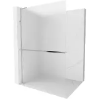 Mexen Kioto+ L paroi de douche avec tablette 110 x 200 cm, verre dépoli, chrome - 800-110-123-01-30