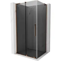 Mexen Velar L Cabine de douche Porte coulissante 110 x 120 cm, Graphite, Or rose - 871-110-120-43-60