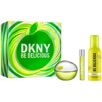 DKNY Coffret cadeau 3 pi ces Be Delicious Eau de Parfum pour femme - Vaporisateur de parfum 3,4 oz liq. Vaporisateur de voyage 0,5 oz liq. & Mous