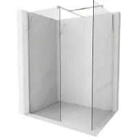 Mexen Kioto paroi de douche Walk-in 145 x 80 cm, transparente, nickel brossé - 800-145-202-97-00-080