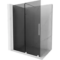 Mexen Velar paroi de douche coulissante à l'italienne 160 x 200 cm, graphite 8 mm, blanc - 871-160-000-43-20